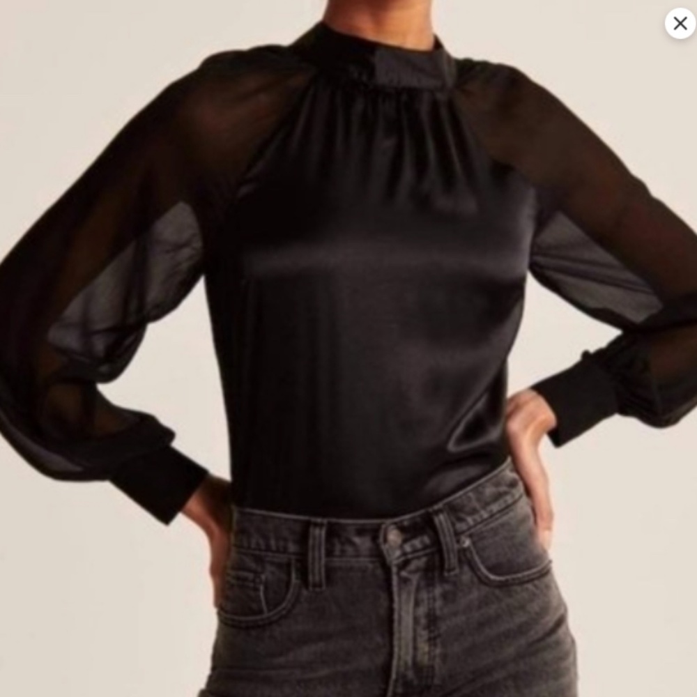 Abercrombie & Fitch Women's Long Sleeve Black Blouse